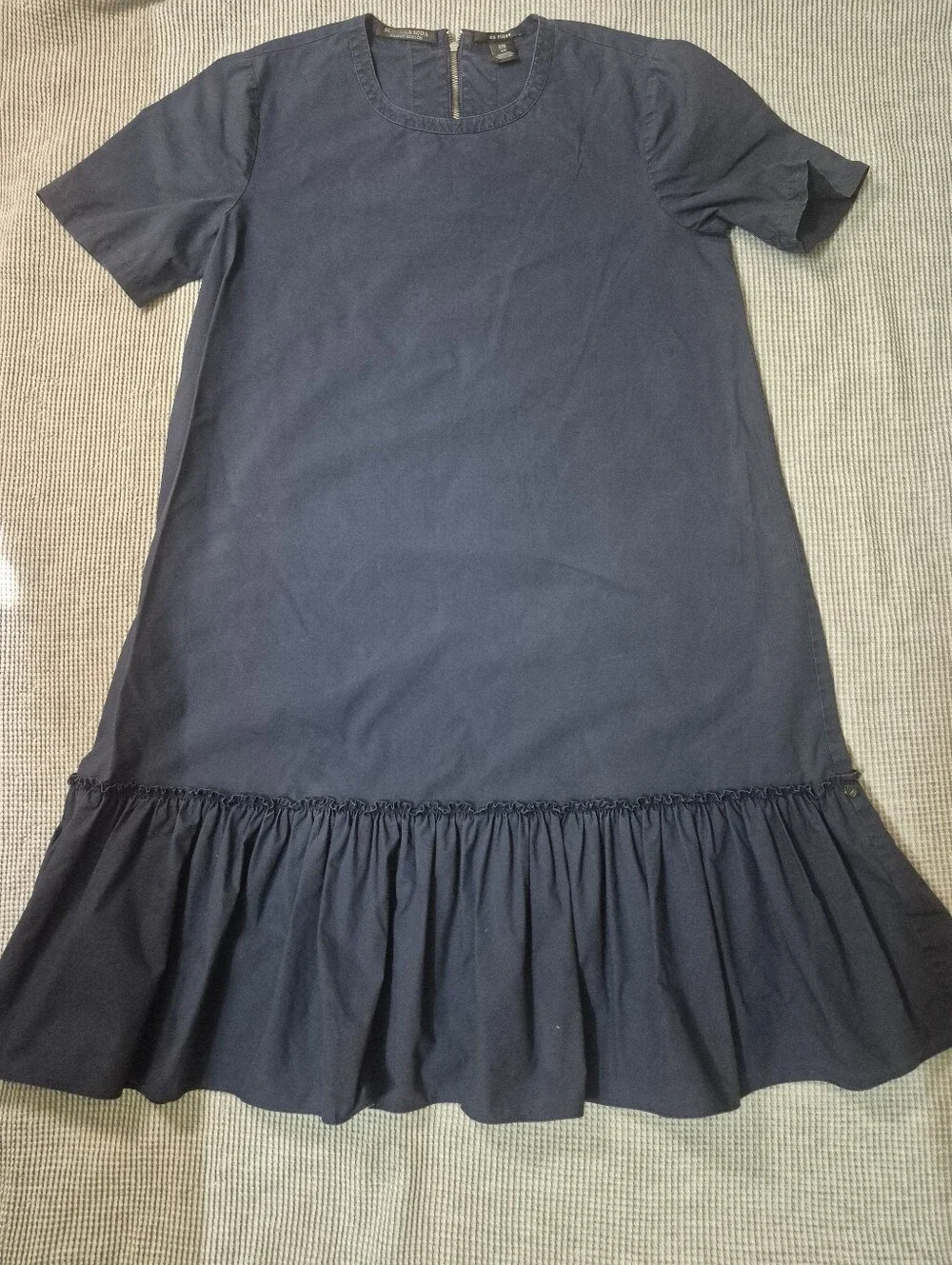 Scotch & Soda Maison Scotch Navy Cotton Mini Dress (Size XS)